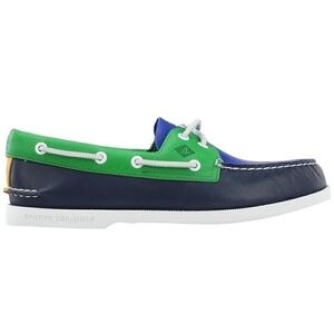 Sperry Top-Sider Boat Shoes – Men’s Size 10.5, Navy/Green/Blue Leather Slip-On